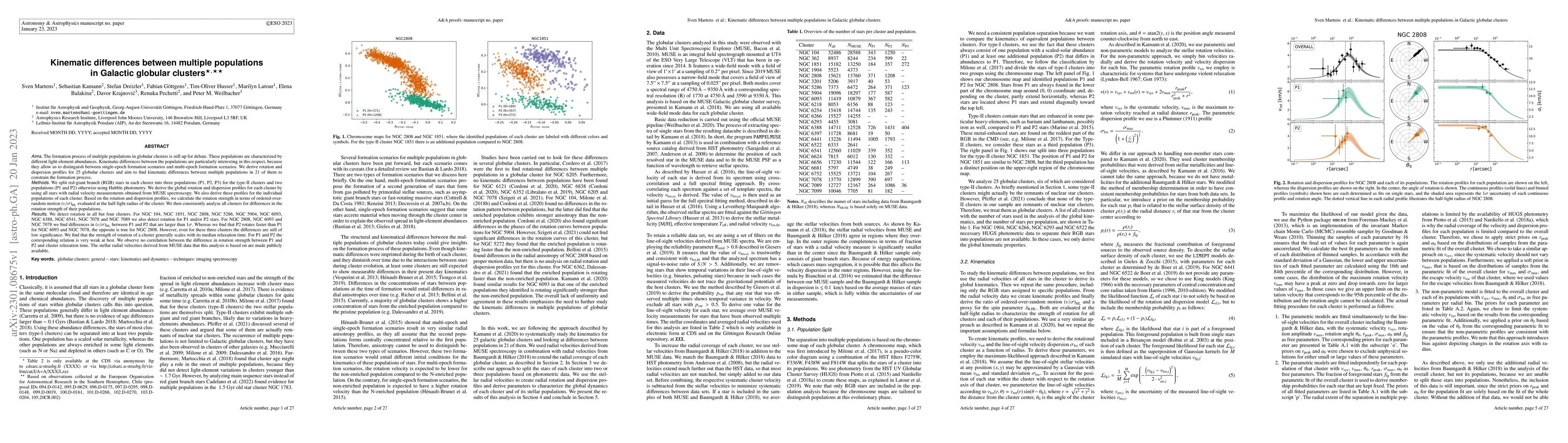 Thumbnail for Kinematic differences between multiple populations in Galactic globular
  clusters