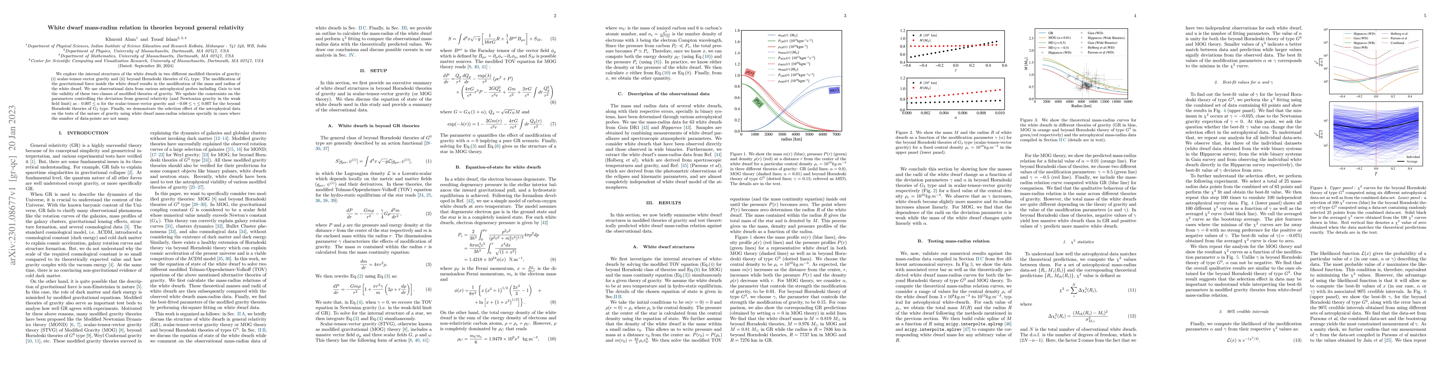 Thumbnail for White dwarf mass-radius relation in theories beyond general relativity