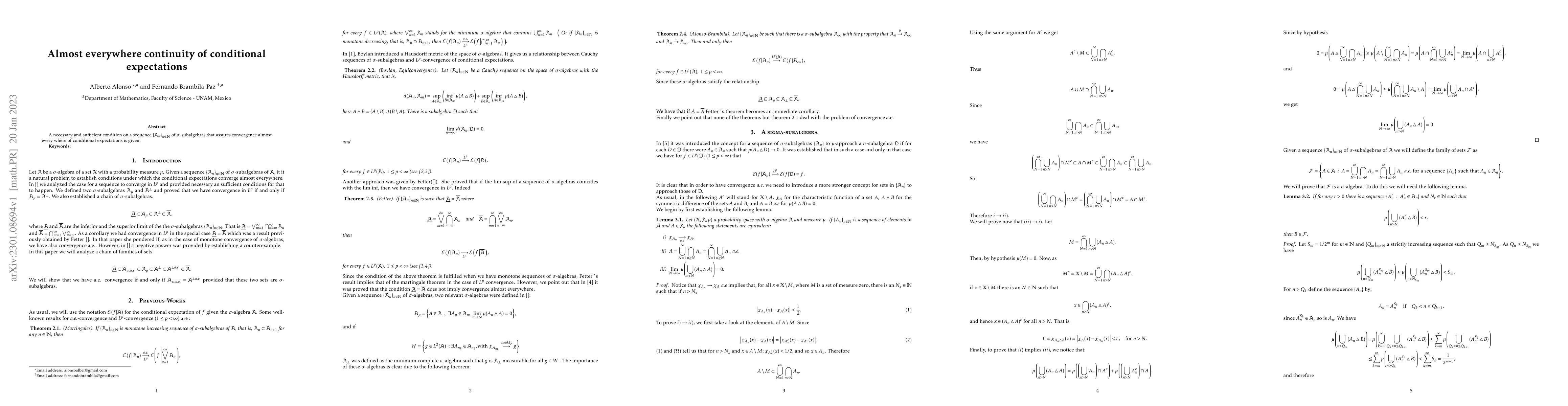 Thumbnail for Almost everywhere continuity of conditional expectations