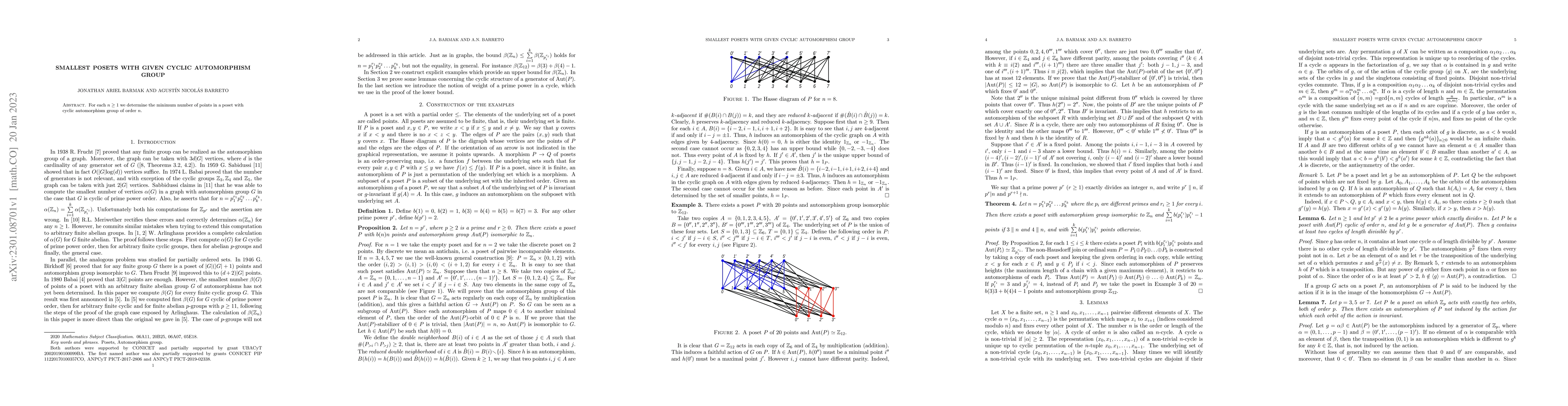 Thumbnail for Smallest posets with given cyclic automorphism group