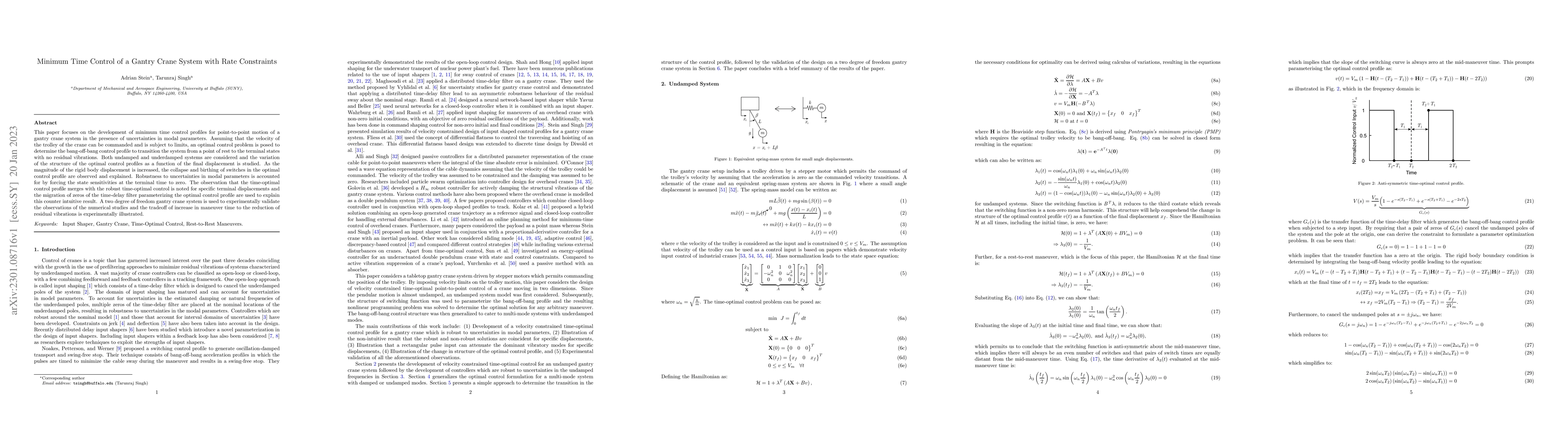 Thumbnail for Minimum Time Control of a Gantry Crane System with Rate Constraints