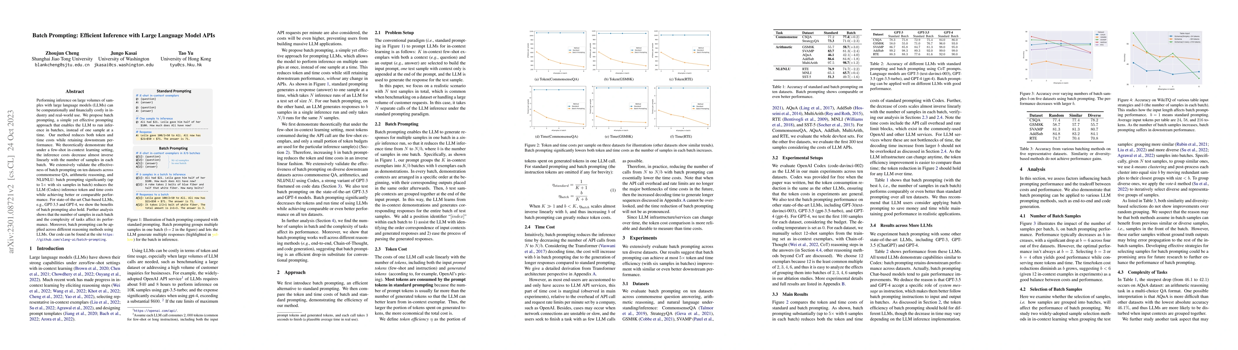 Thumbnail for Batch Prompting: Efficient Inference with Large Language Model APIs