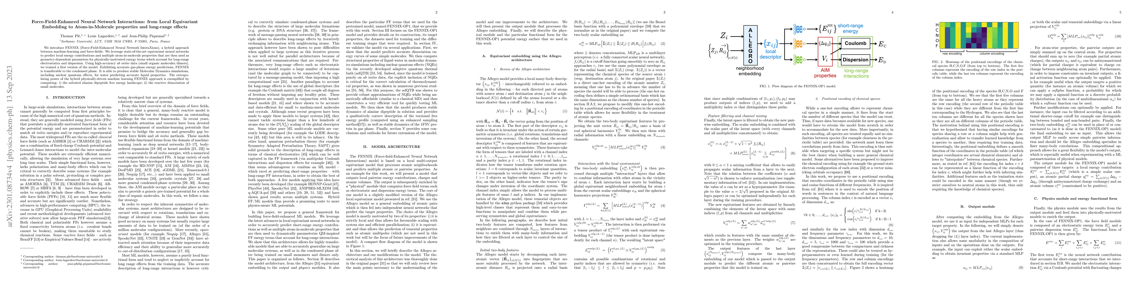 Thumbnail for Force-Field-Enhanced Neural Network Interactions: from Local Equivariant
  Embedding to Atom-in-Molecule properties and long-range effects