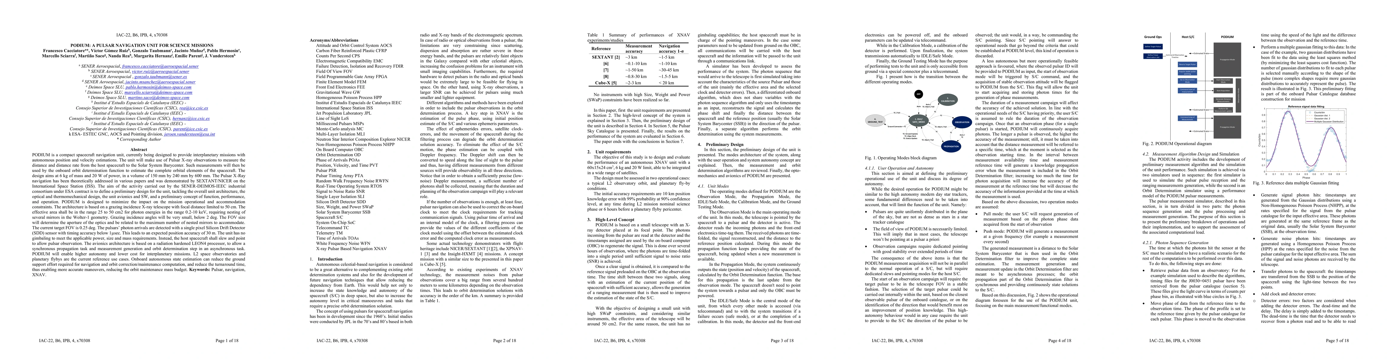 Thumbnail for PODIUM:A Pulsar Navigation Unit for Science Missions