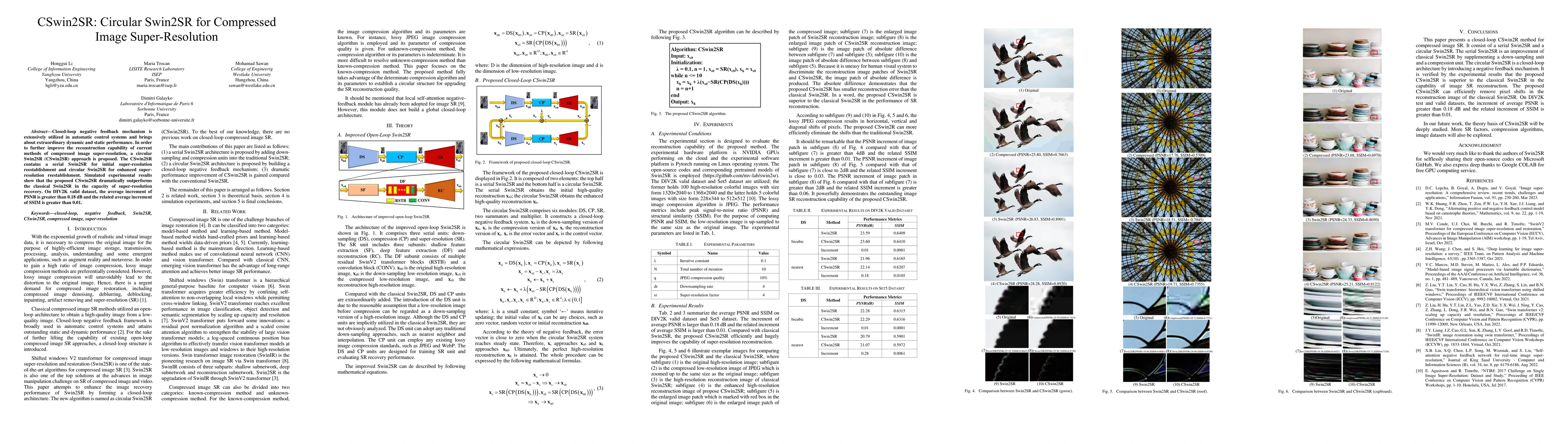 Thumbnail for CSwin2SR: Circular Swin2SR for Compressed Image Super-Resolution