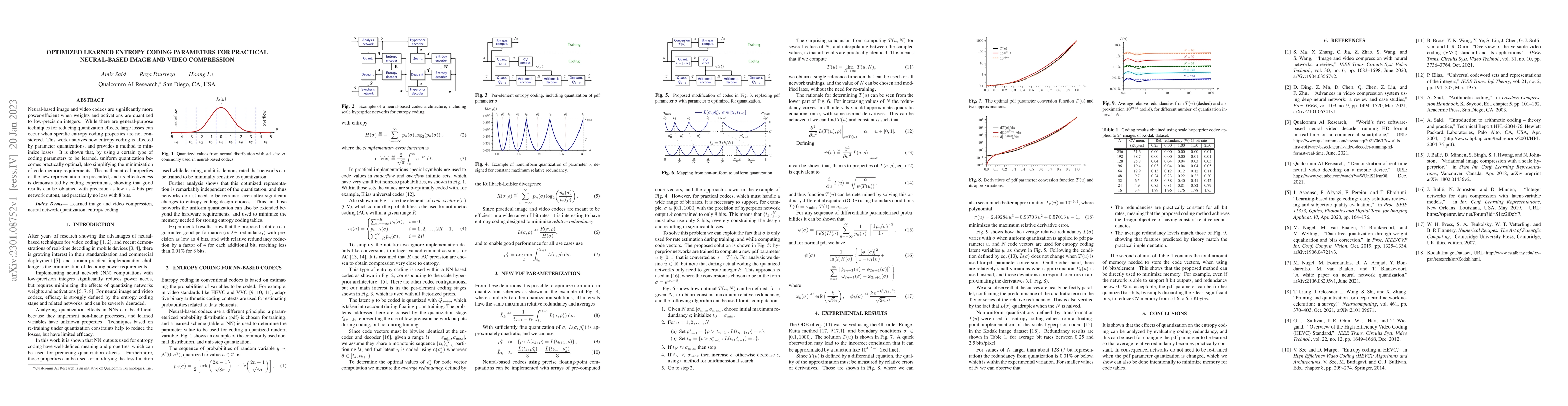 Thumbnail for Optimized learned entropy coding parameters for practical neural-based
  image and video compression