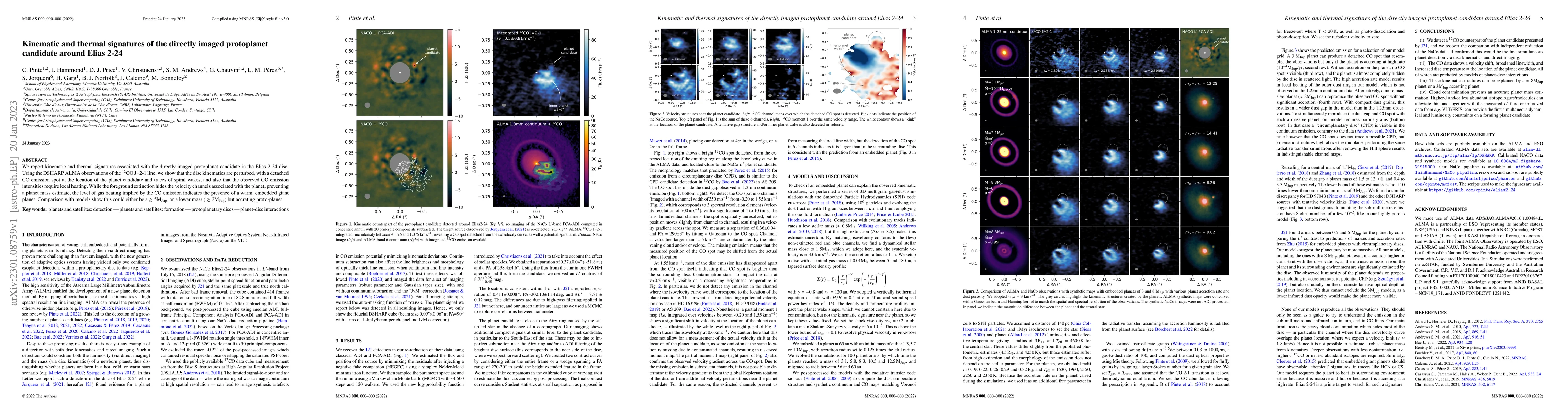 Thumbnail for Kinematic and thermal signatures of the directly imaged protoplanet
  candidate around Elias 2-24