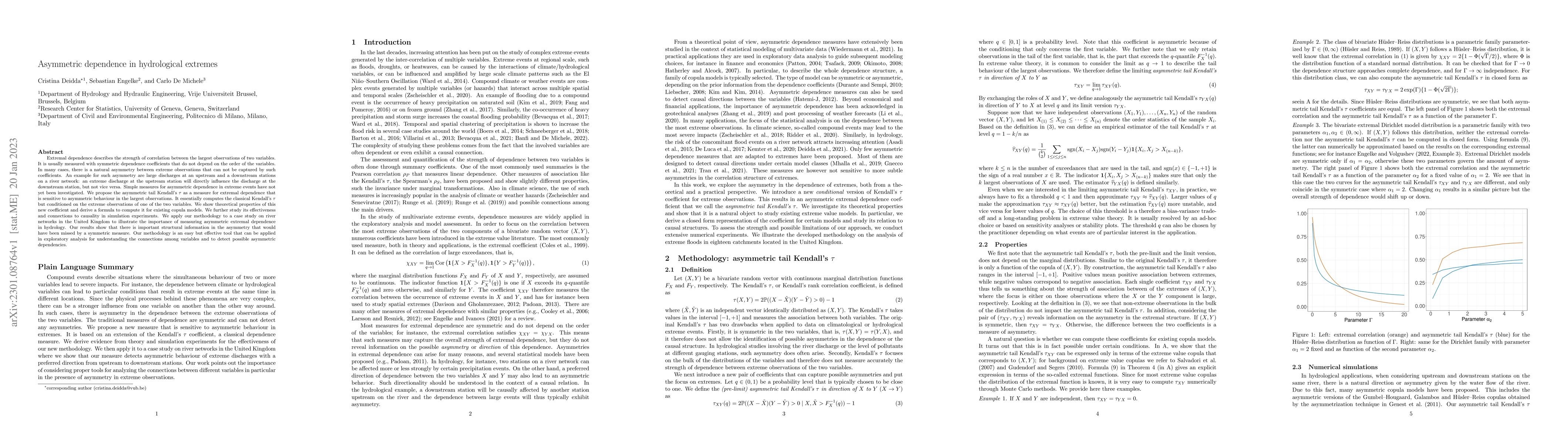 Thumbnail for Asymmetric dependence in hydrological extremes