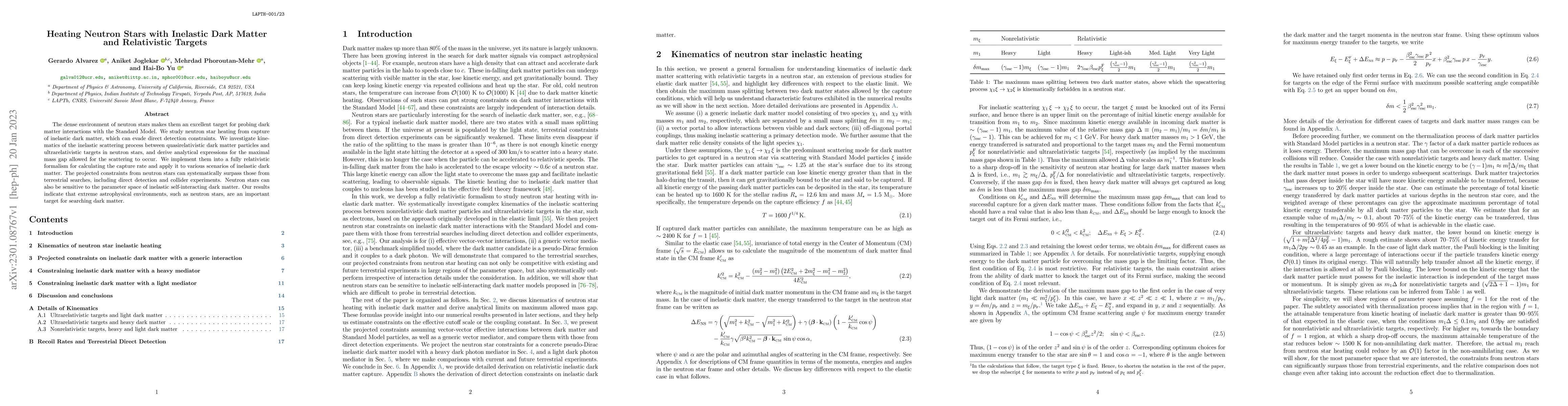 Thumbnail for Heating Neutron Stars with Inelastic Dark Matter and Relativistic
  Targets
