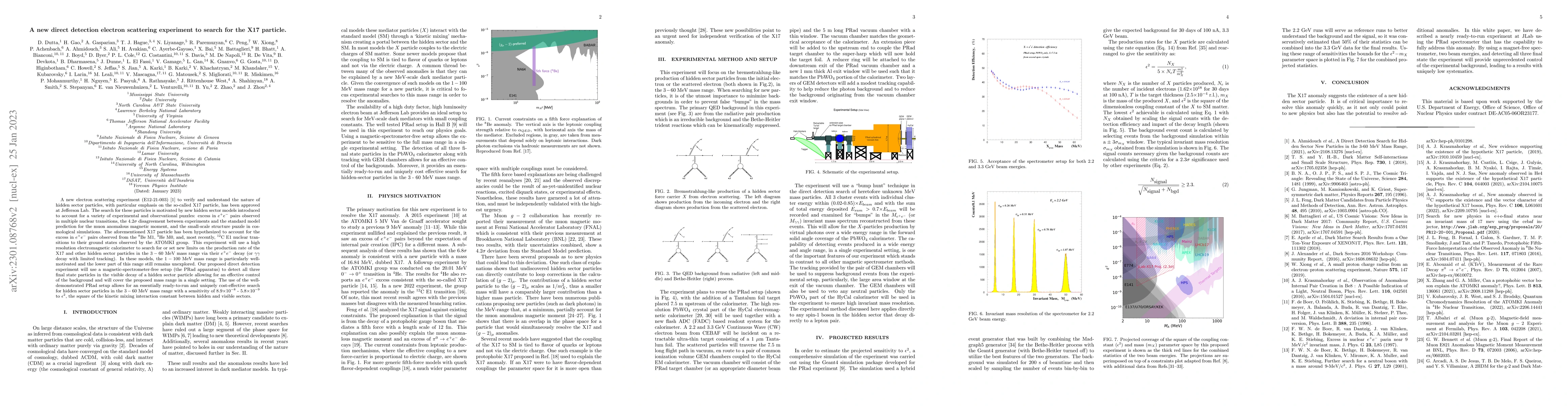 Thumbnail for A new direct detection electron scattering experiment to search for the
  X17 particle