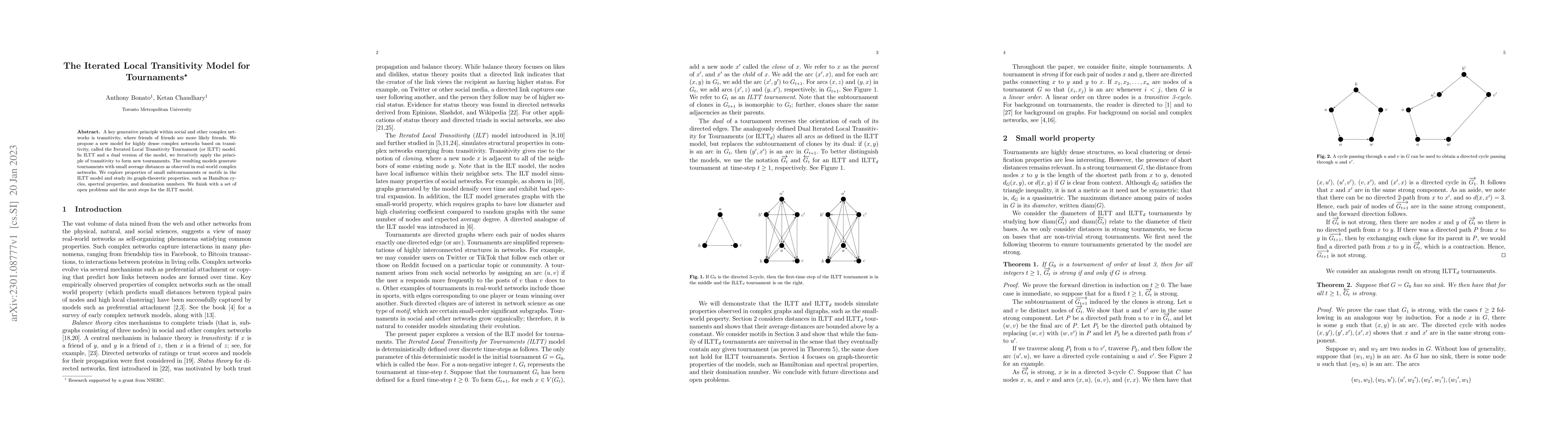 Thumbnail for The Iterated Local Transitivity Model for Tournaments