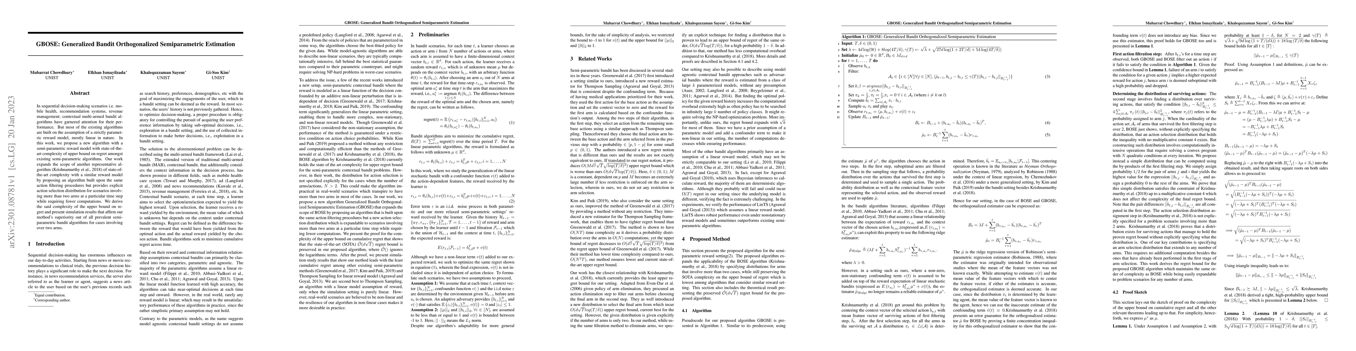 Thumbnail for GBOSE: Generalized Bandit Orthogonalized Semiparametric Estimation