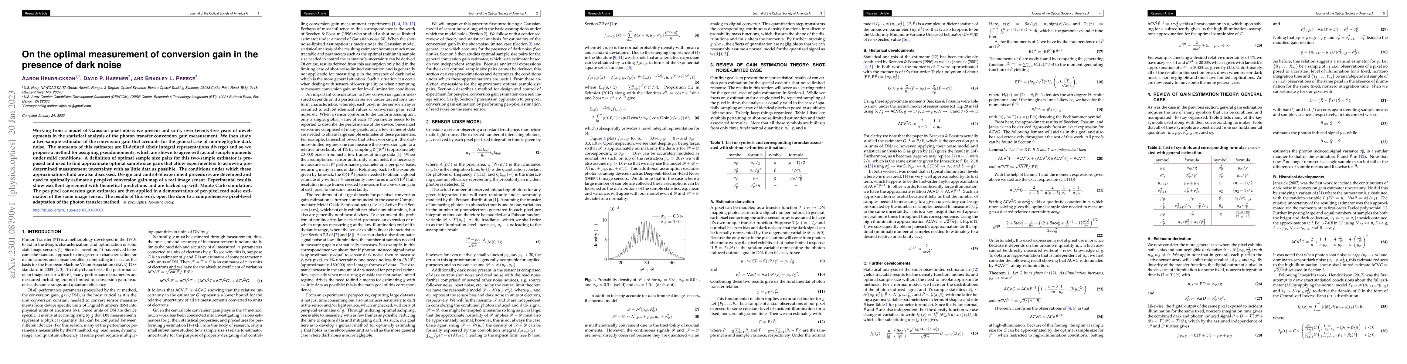 Thumbnail for On the optimal measurement of conversion gain in the presence of dark
  noise
