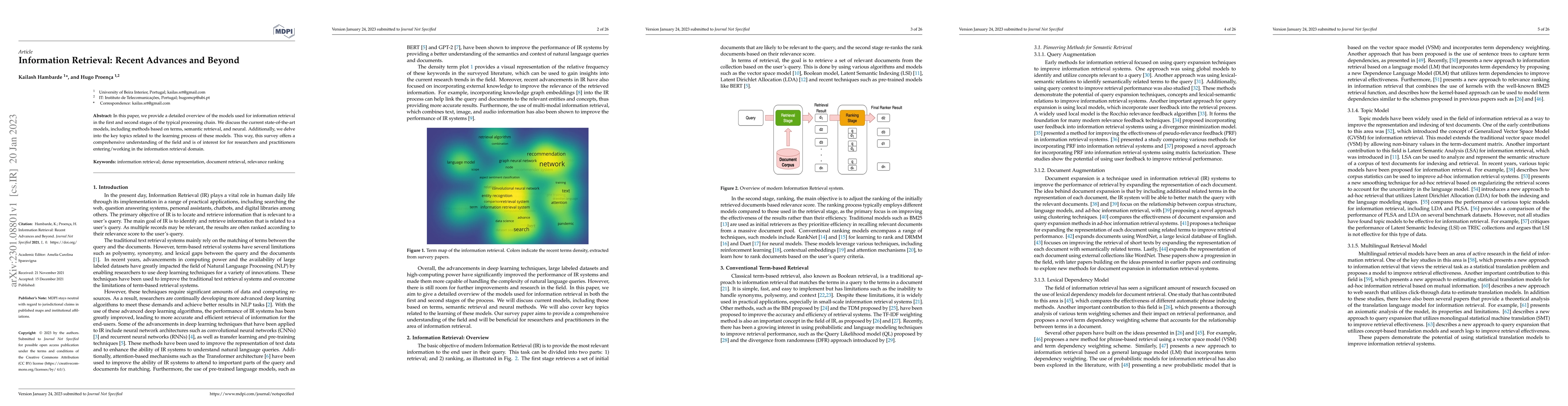 Thumbnail for Information Retrieval: Recent Advances and Beyond