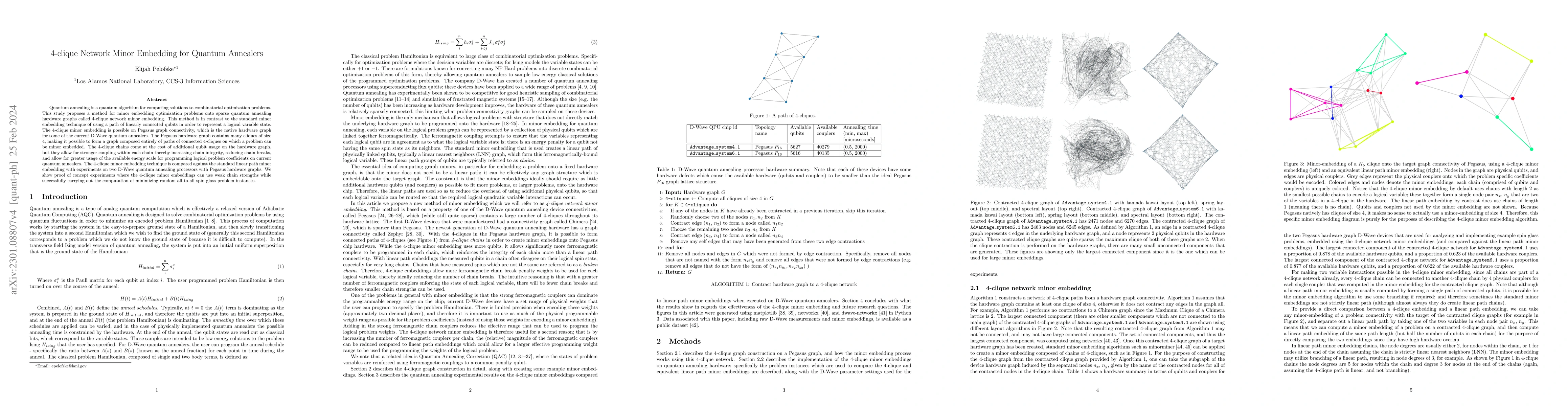 Thumbnail for 4-clique Network Minor Embedding for Quantum Annealers