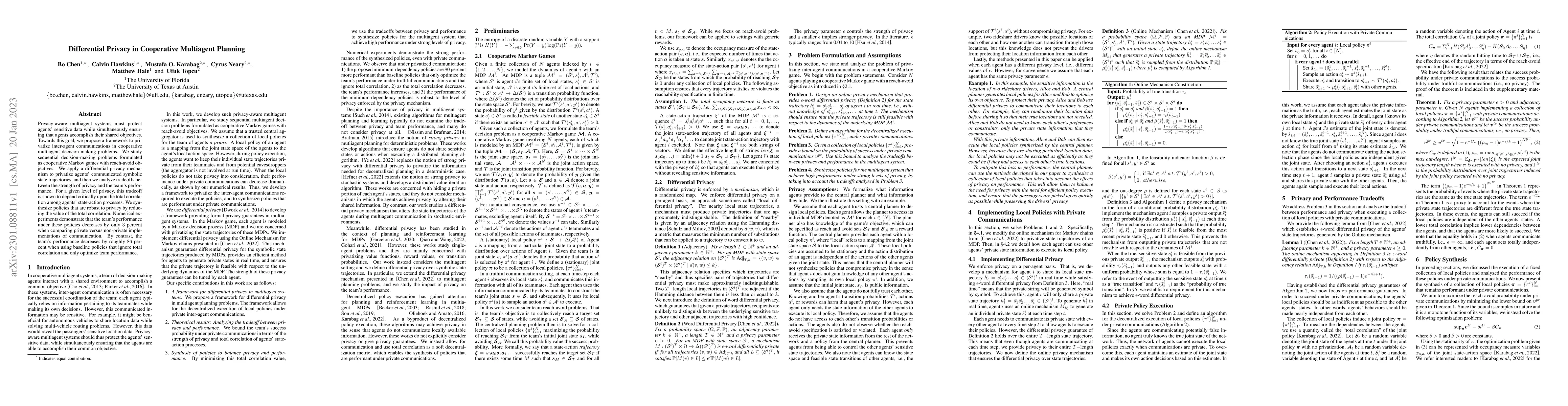 Thumbnail for Differential Privacy in Cooperative Multiagent Planning