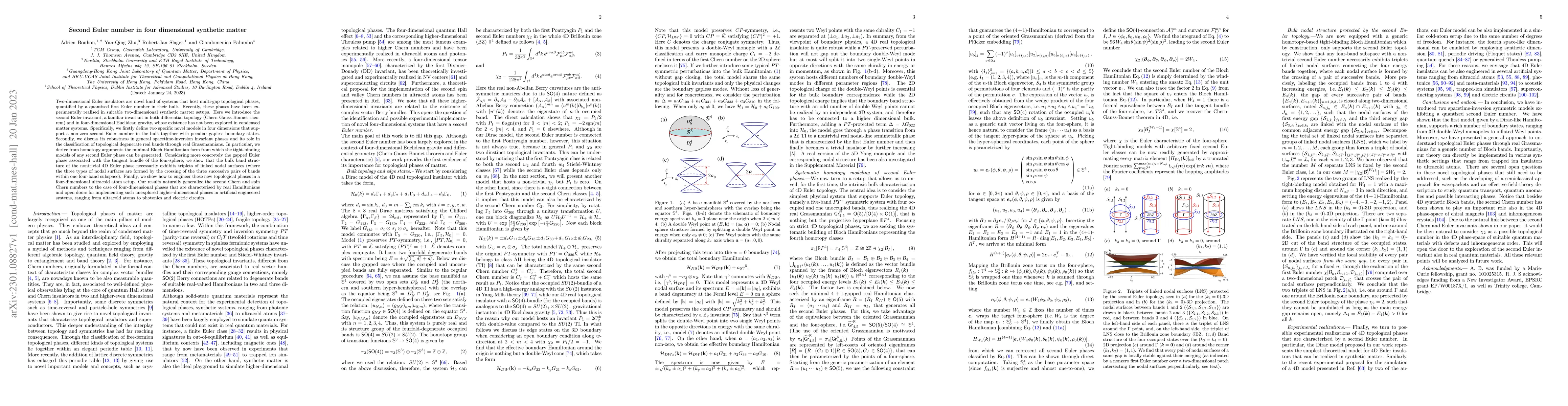 Thumbnail for Second Euler number in four dimensional synthetic matter