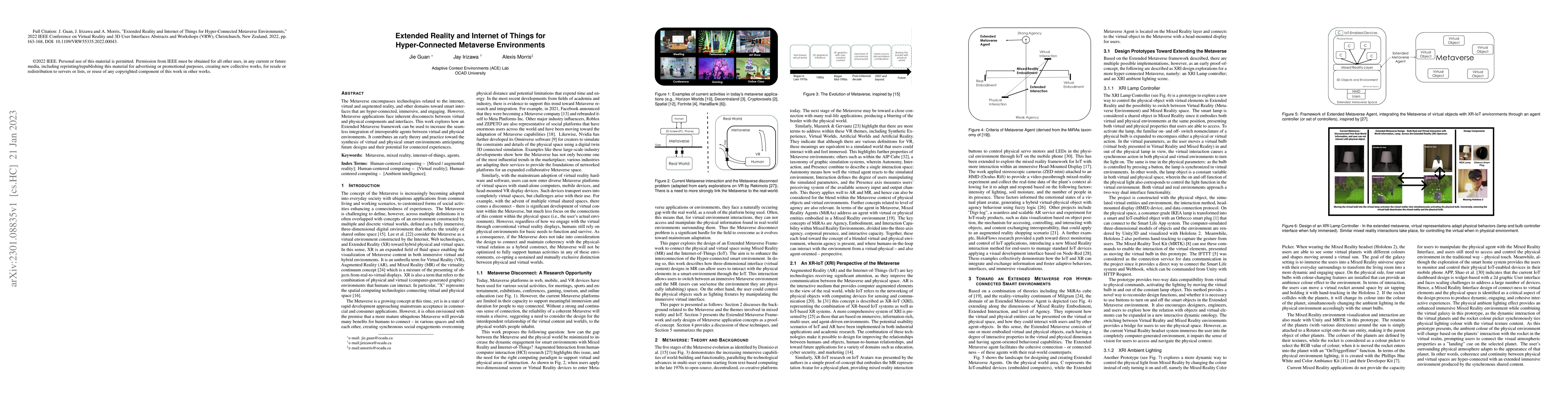 Thumbnail for Extended Reality and Internet of Things for Hyper-Connected Metaverse
  Environments