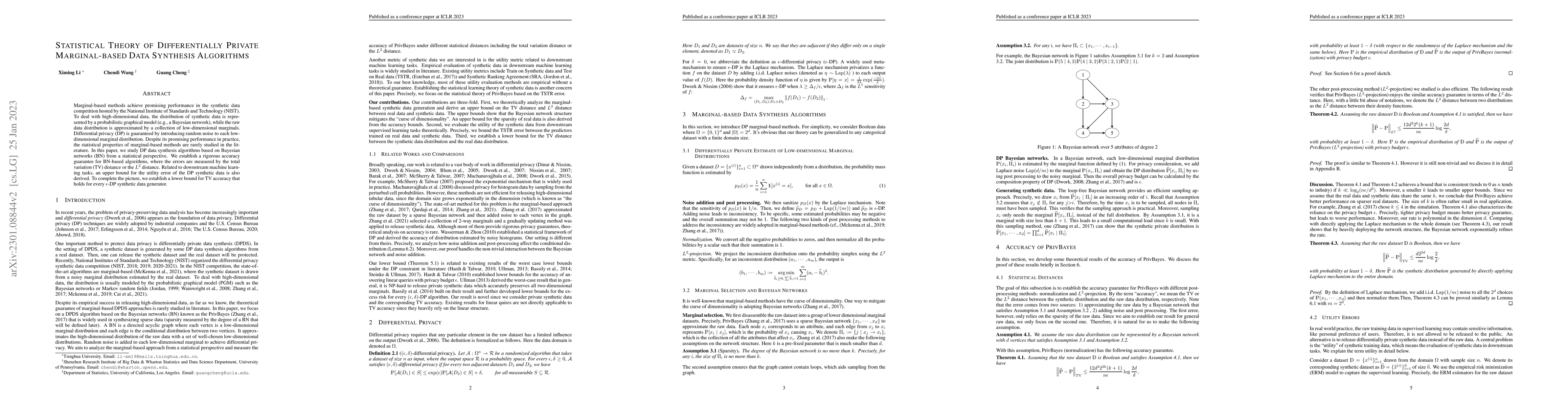 Thumbnail for Statistical Theory of Differentially Private Marginal-based Data
  Synthesis Algorithms