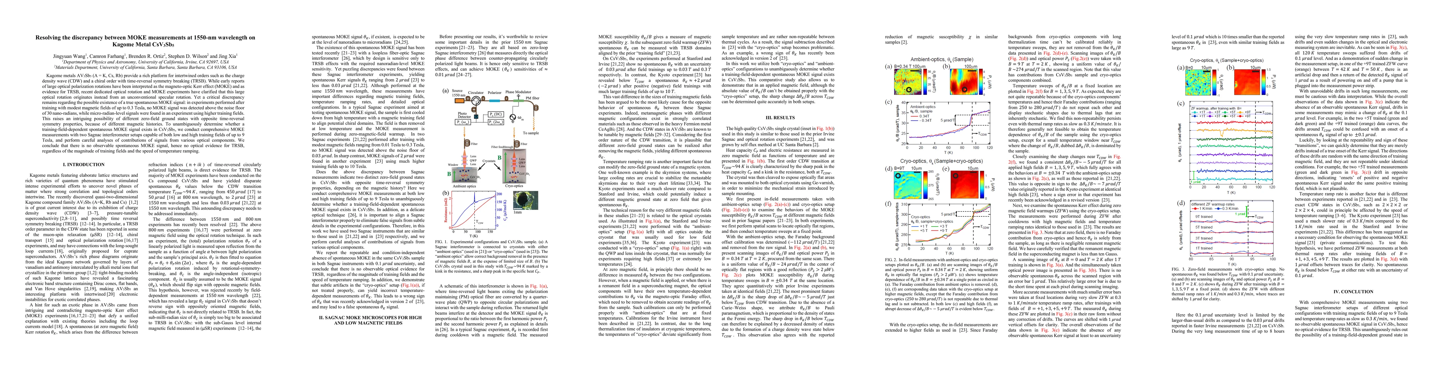 Thumbnail for Resolving the discrepancy between MOKE measurements at 1550-nm
  wavelength on Kagome Metal CsV3Sb5
