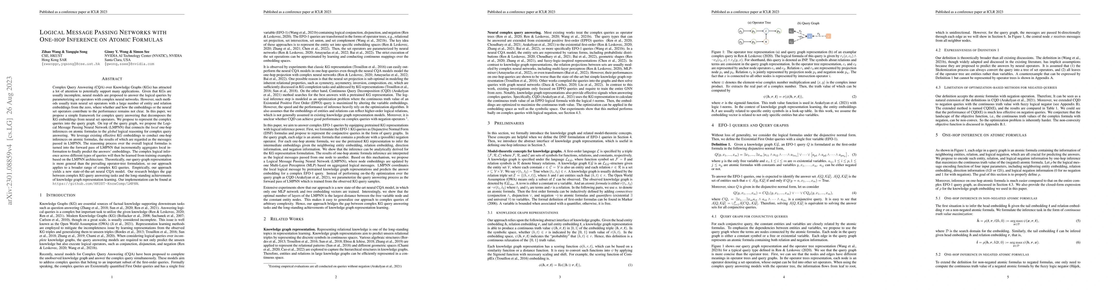 Thumbnail for Logical Message Passing Networks with One-hop Inference on Atomic
  Formulas