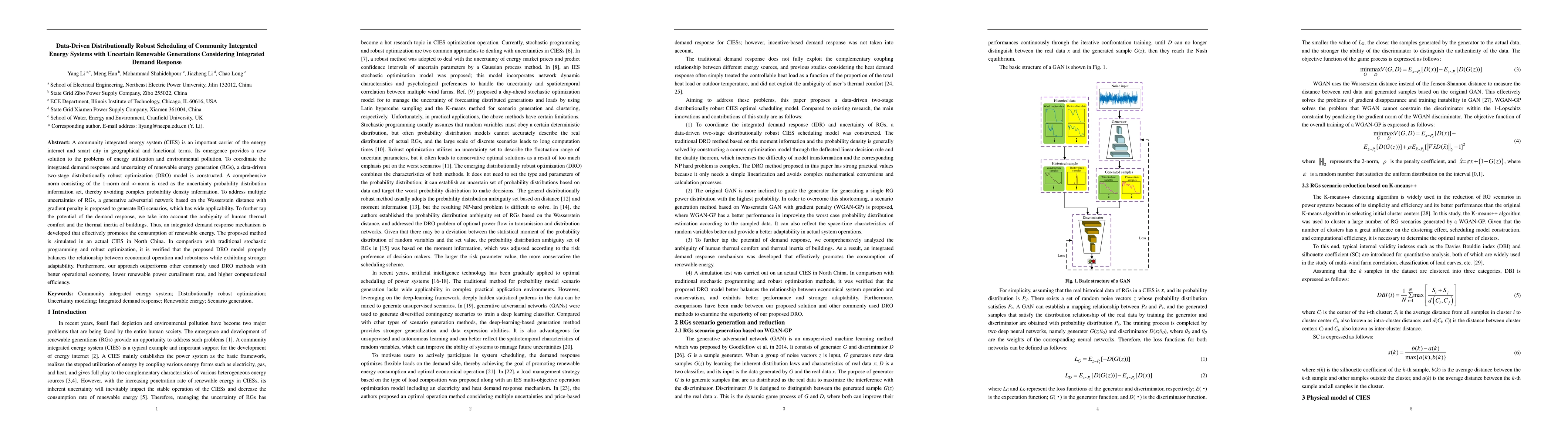 Thumbnail for Data-Driven Distributionally Robust Scheduling of Community Integrated
  Energy Systems with Uncertain Renewable Generations Considering Integrated
  Demand Response