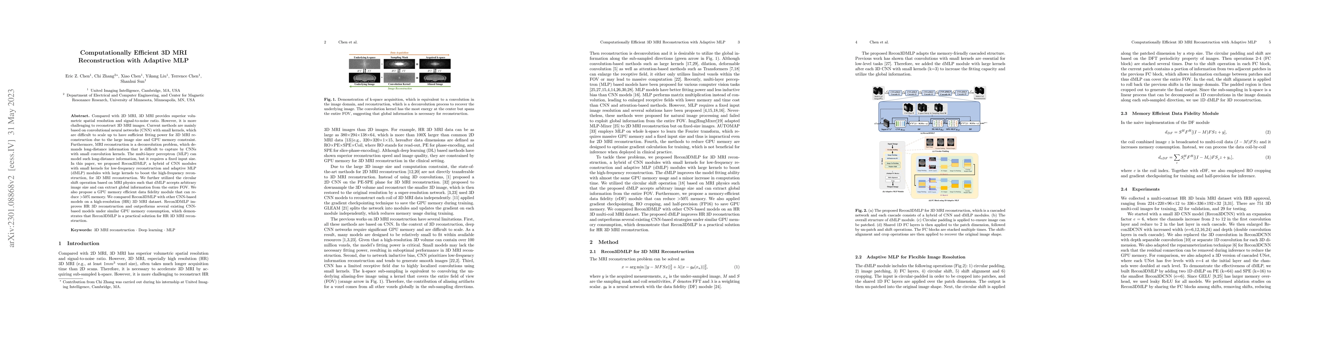 Thumbnail for Computationally Efficient 3D MRI Reconstruction with Adaptive MLP