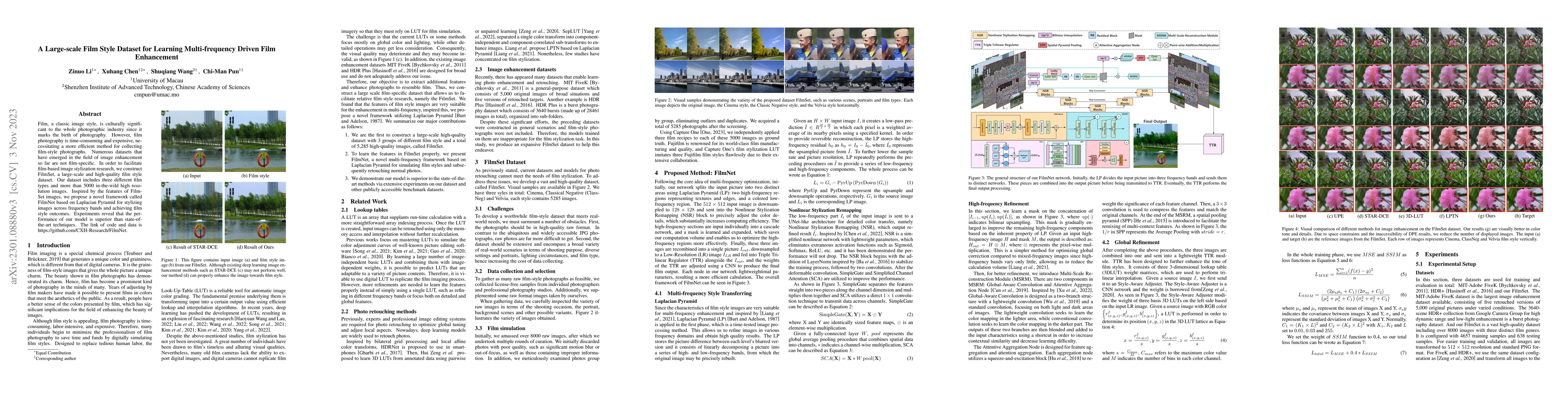 Thumbnail for A Large-scale Film Style Dataset for Learning Multi-frequency Driven
  Film Enhancement