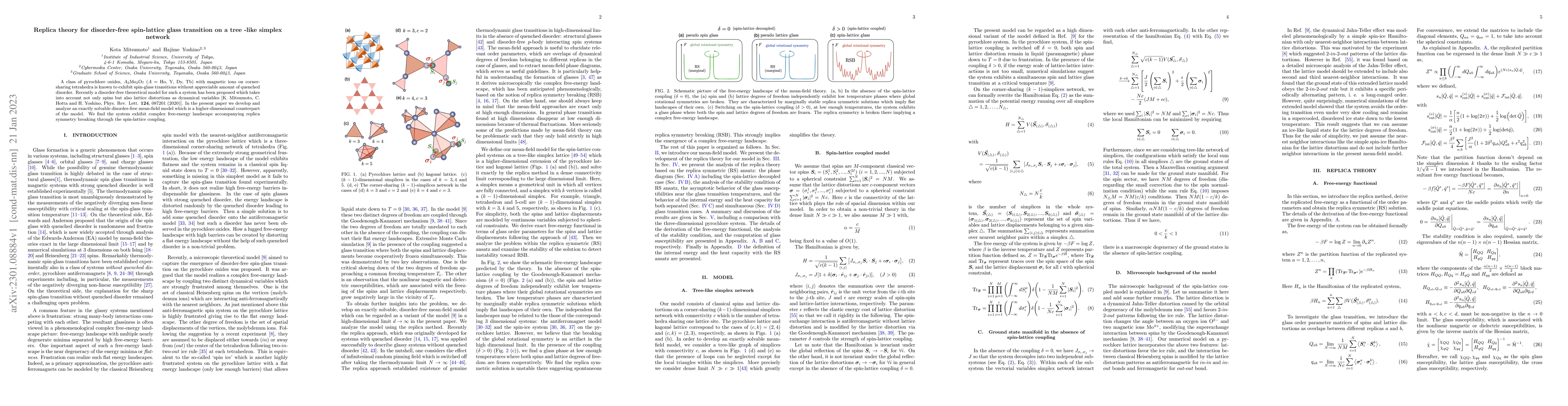 Thumbnail for Replica theory for disorder-free spin-lattice glass transition on a
  tree-like simplex network