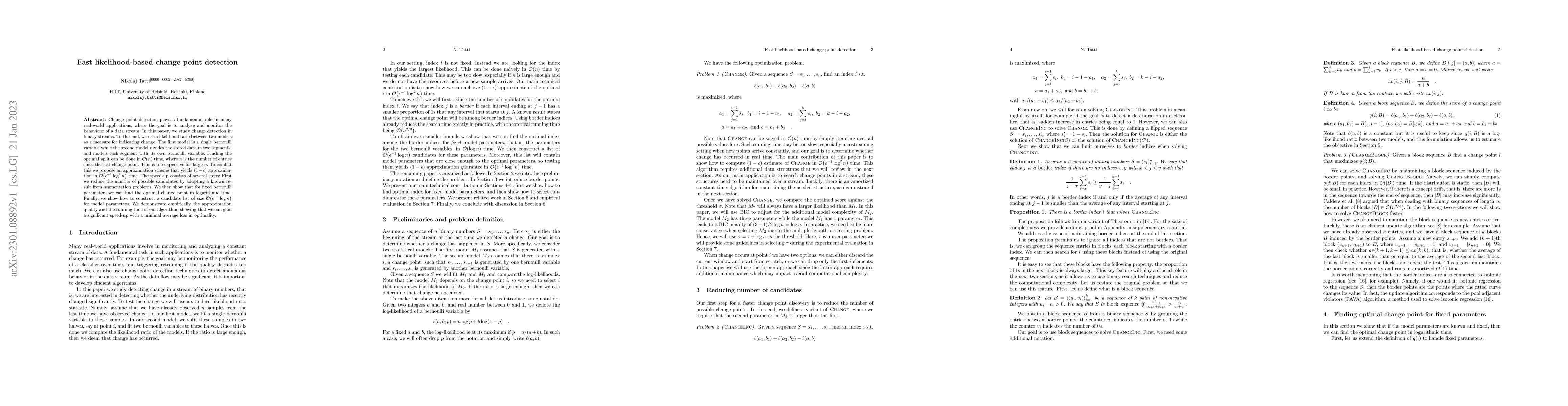 Thumbnail for Fast likelihood-based change point detection
