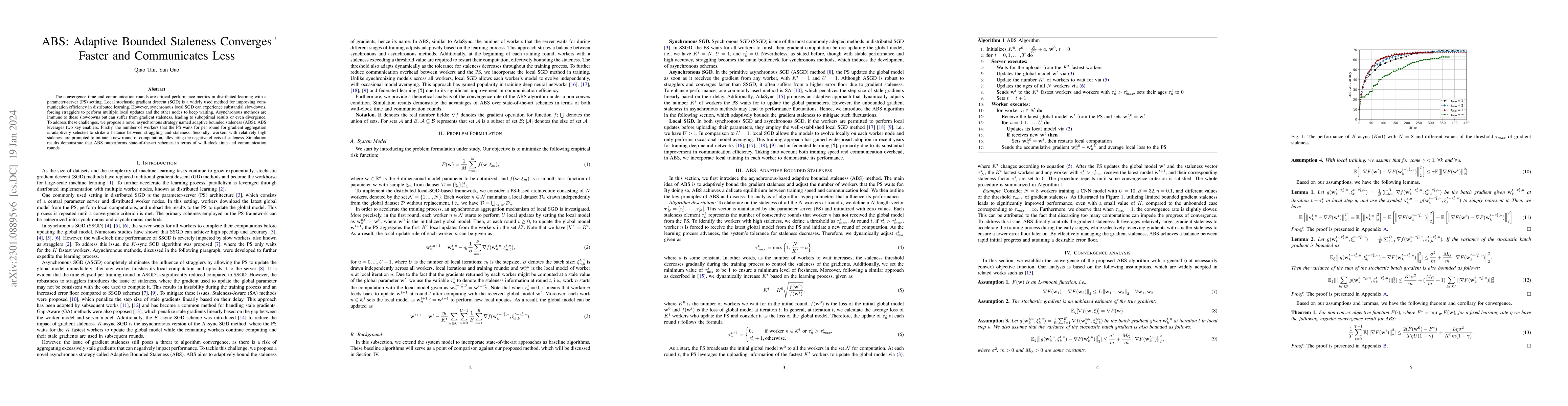 Thumbnail for ABS: Adaptive Bounded Staleness Converges Faster and Communicates Less