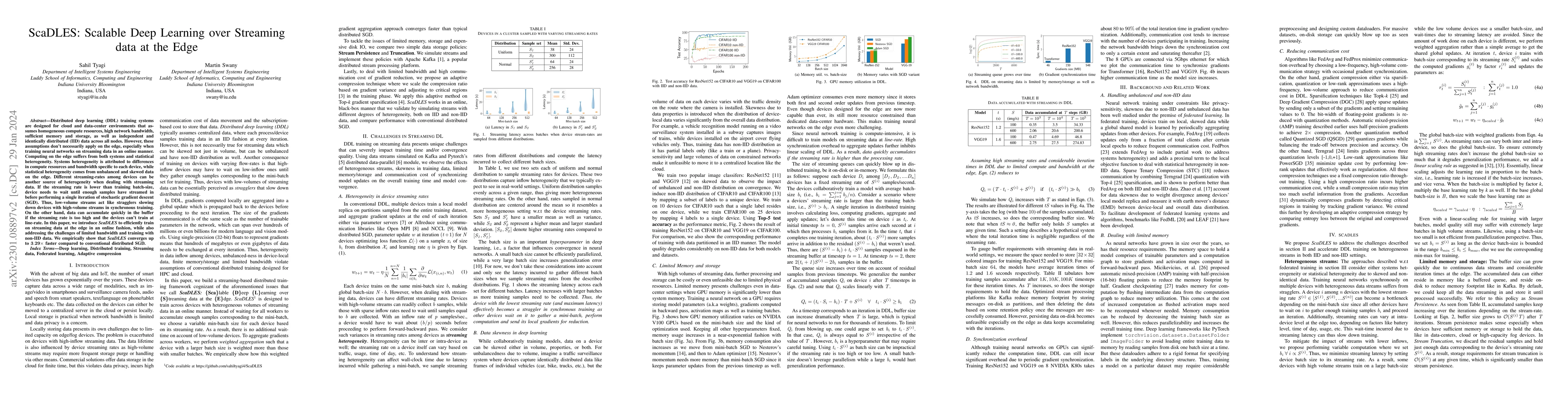 Thumbnail for ScaDLES: Scalable Deep Learning over Streaming data at the Edge