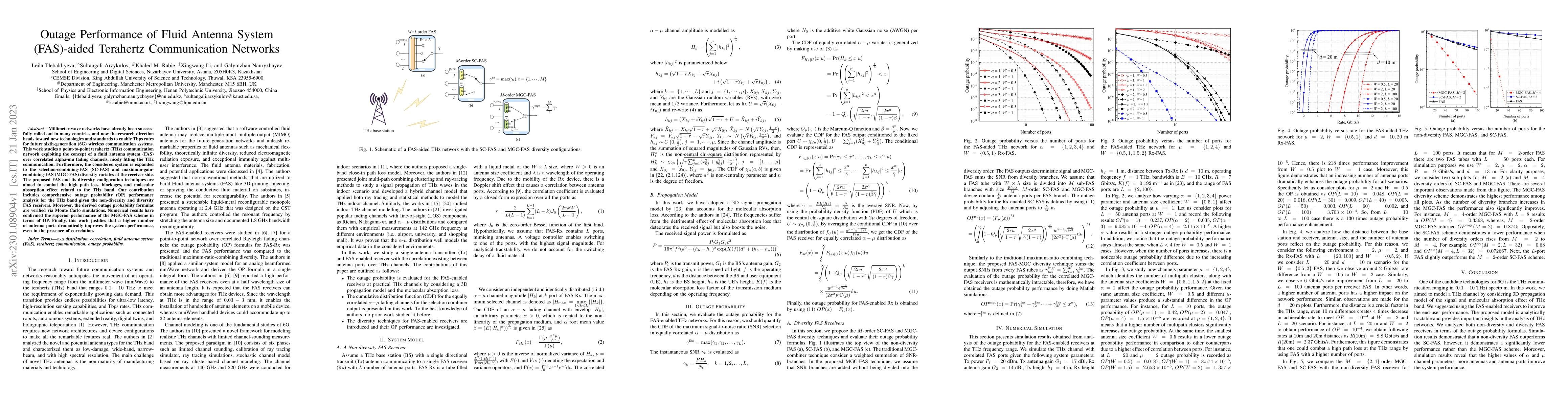 Thumbnail for Outage Performance of Fluid Antenna System (FAS)-aided Terahertz
  Communication Networks