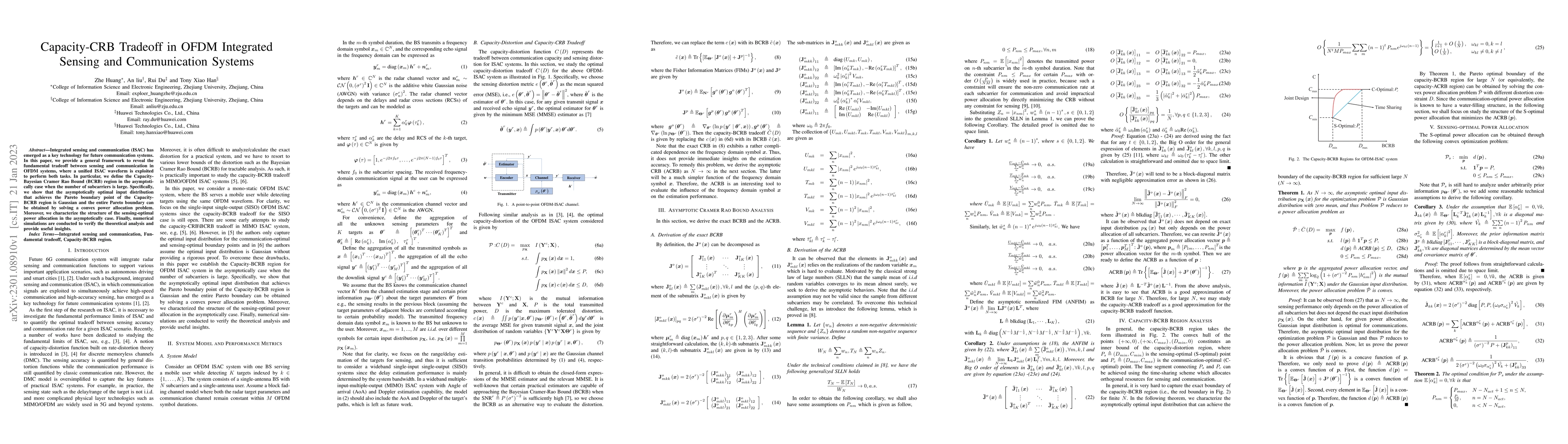 Thumbnail for Capacity-CRB Tradeoff in OFDM Integrated Sensing and Communication
  Systems