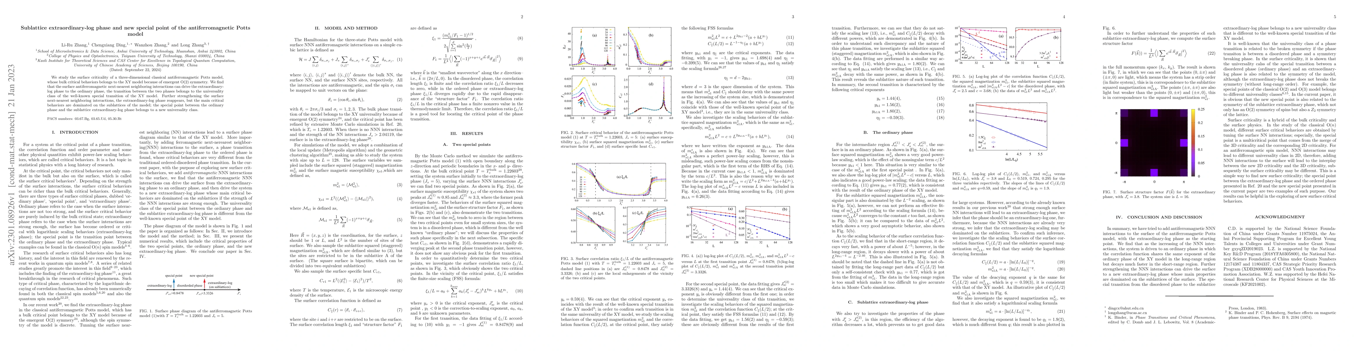 Thumbnail for Sublattice extraordinary-log phase and new special point of the
  antiferromagnetic Potts model