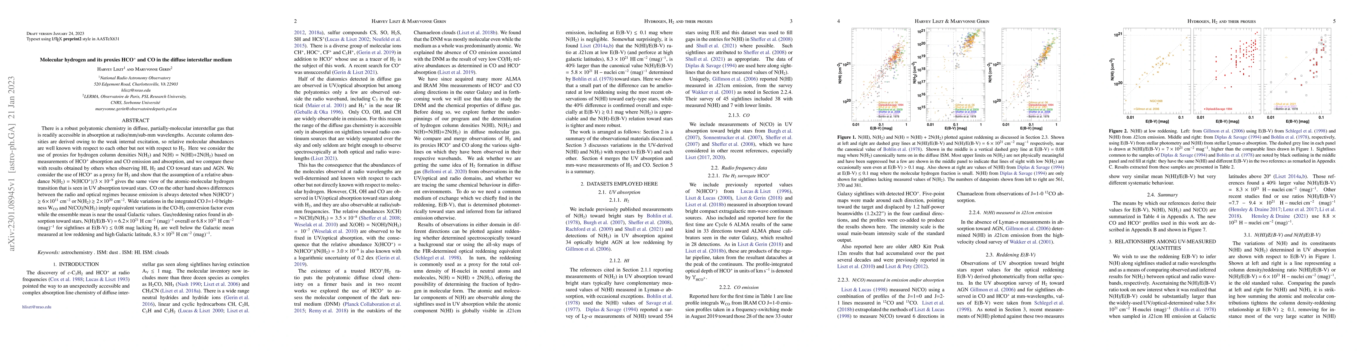 Thumbnail for Molecular hydrogen and its proxies HCO$^+$ and CO in the diffuse
  interstellar medium