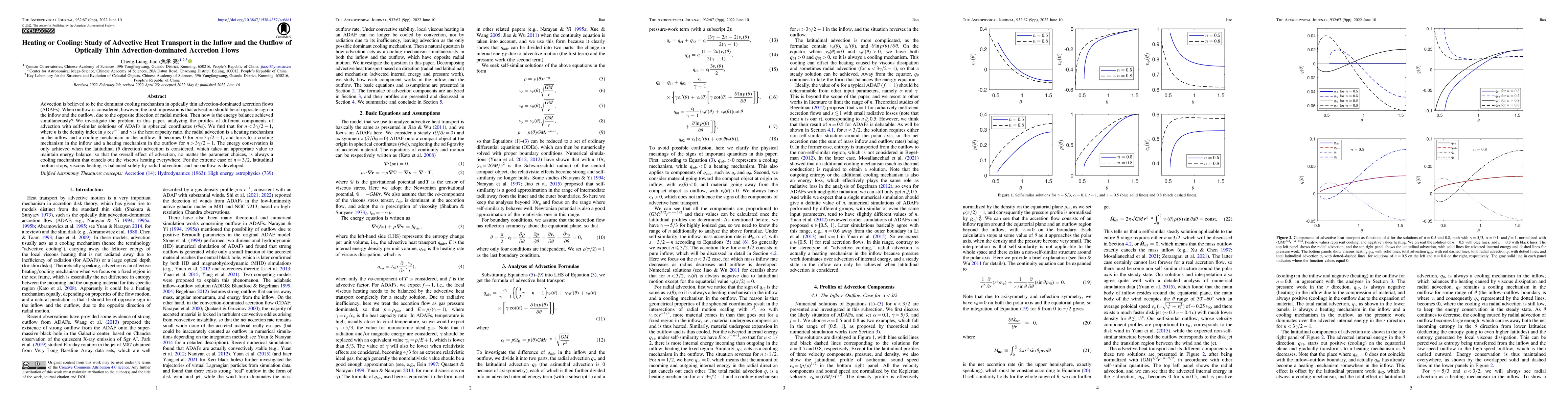 Thumbnail for Heating or Cooling: Study of Advective Heat Transport in the Inflow and
  the Outflow of Optically Thin Advection-dominated Accretion Flows