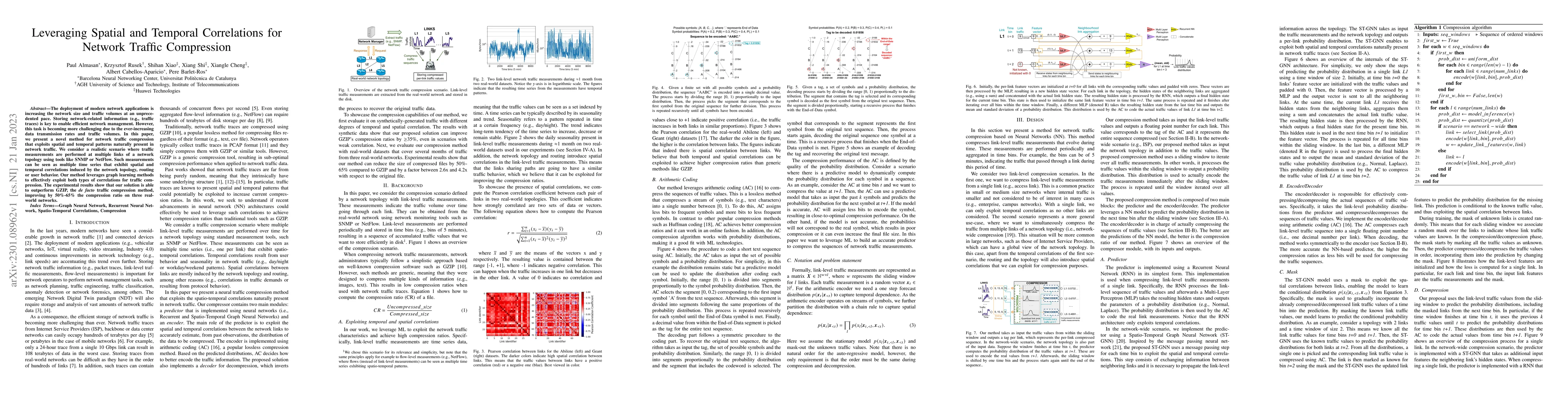 Thumbnail for Leveraging Spatial and Temporal Correlations for Network Traffic
  Compression