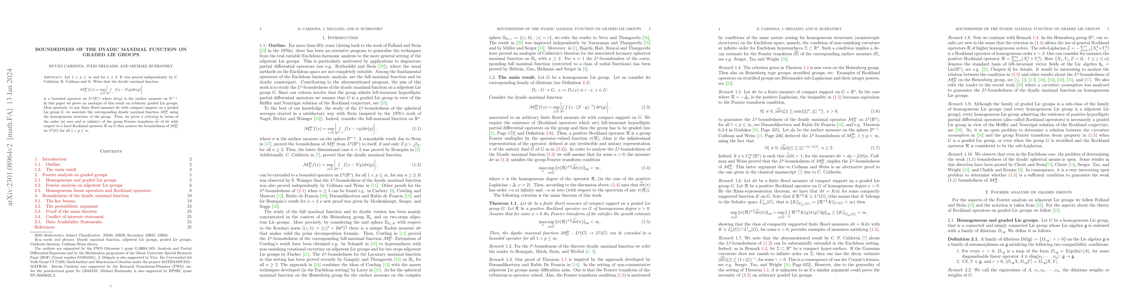 Thumbnail for Boundedness of the dyadic maximal function on graded Lie groups