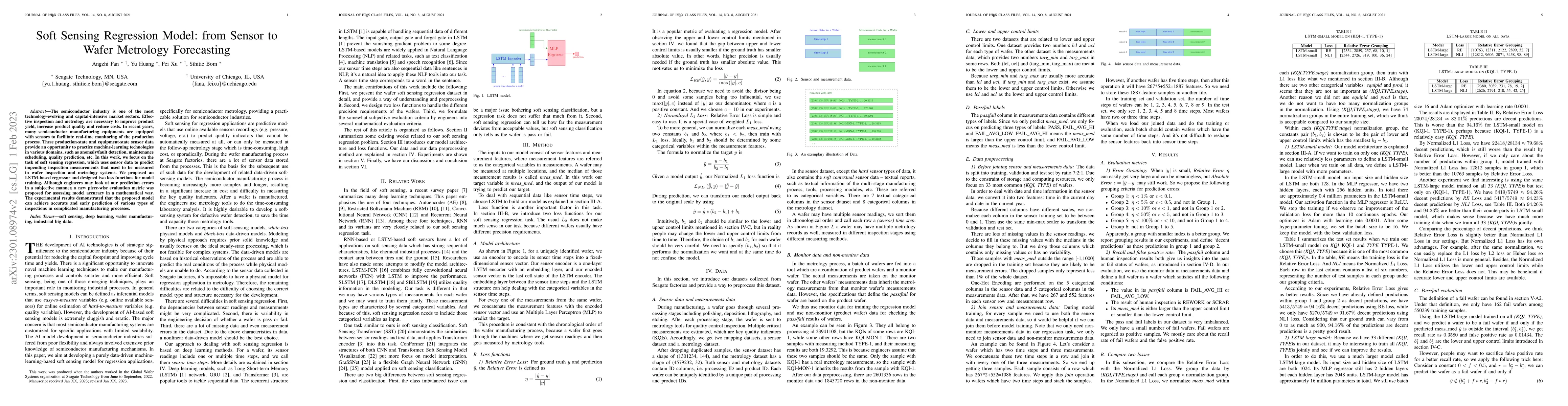 Thumbnail for Soft Sensing Regression Model: from Sensor to Wafer Metrology
  Forecasting