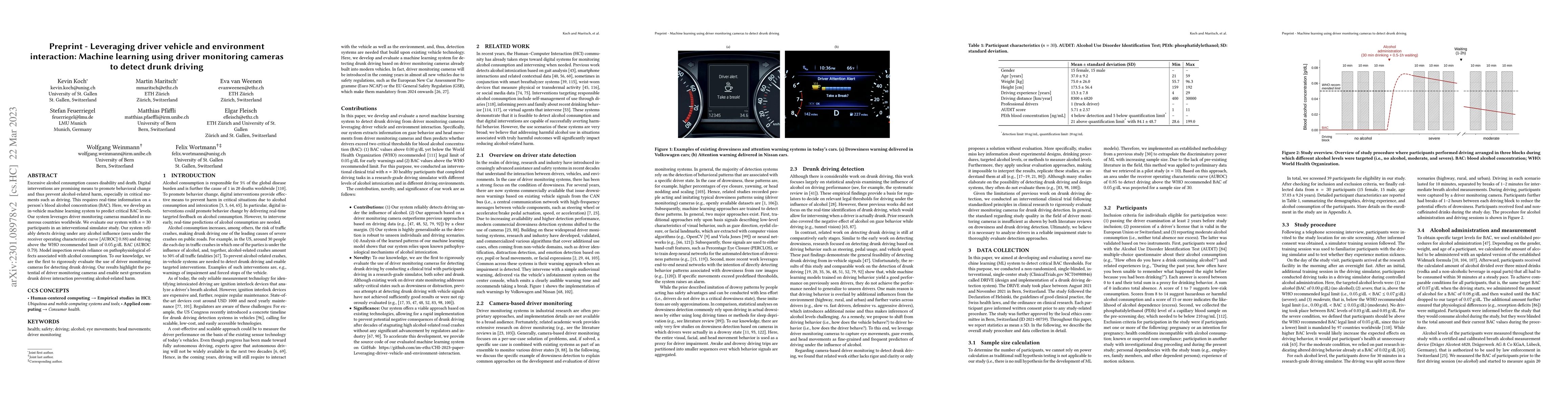 Thumbnail for Leveraging driver vehicle and environment interaction: Machine learning
  using driver monitoring cameras to detect drunk driving