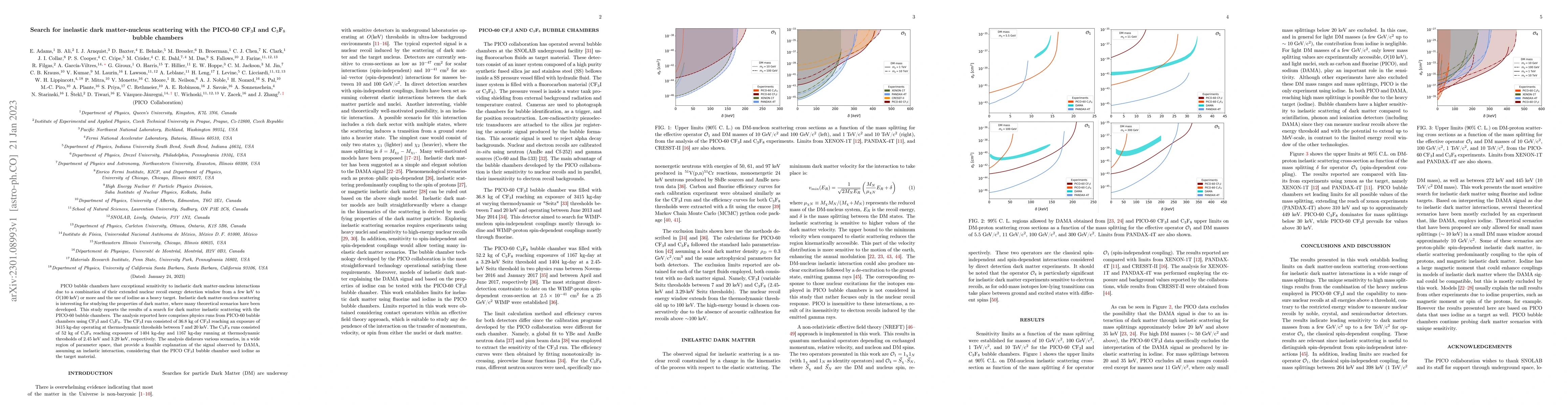 Thumbnail for Search for inelastic dark matter-nucleus scattering with the PICO-60
  CF$_{3}$I and C$_{3}$F$_{8}$ bubble chambers
