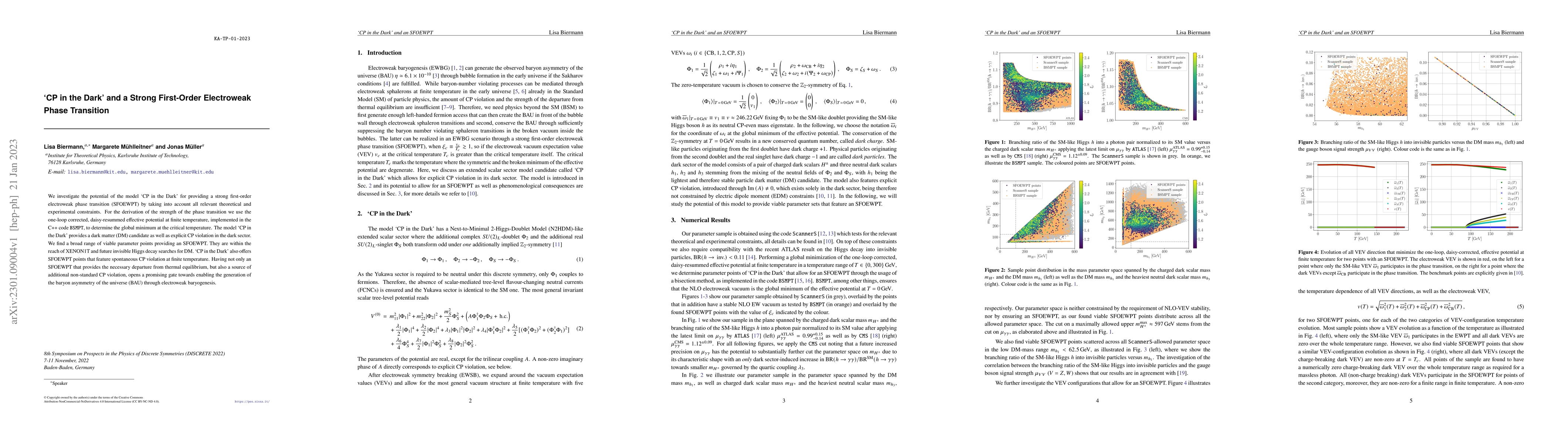 Thumbnail for `CP in the Dark' and a Strong First-Order Electroweak Phase Transition