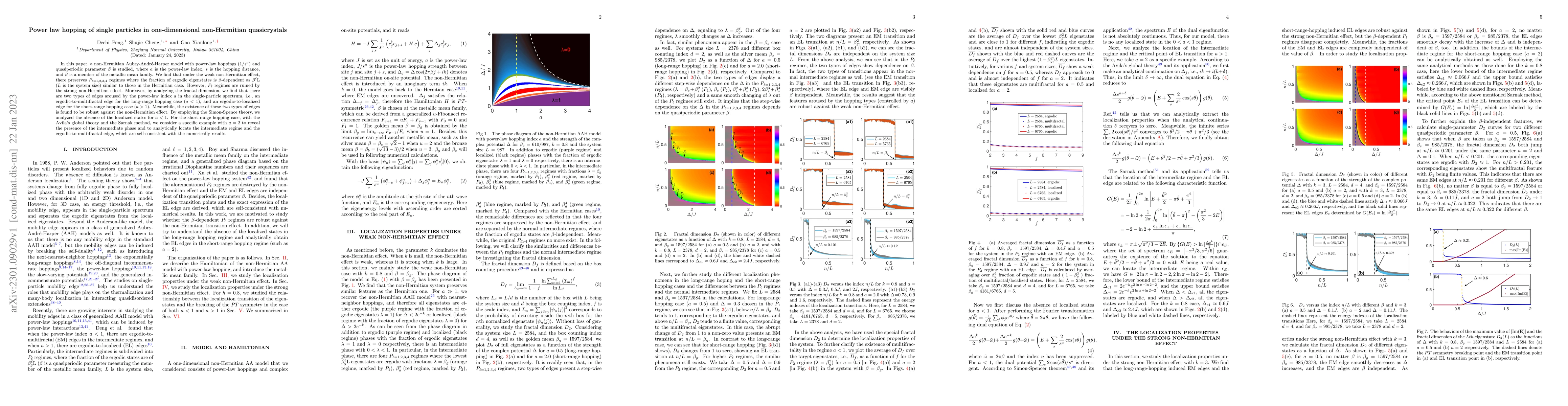 Thumbnail for Power law hopping of single particles in one-dimensional non-Hermitian
  quasicrystals