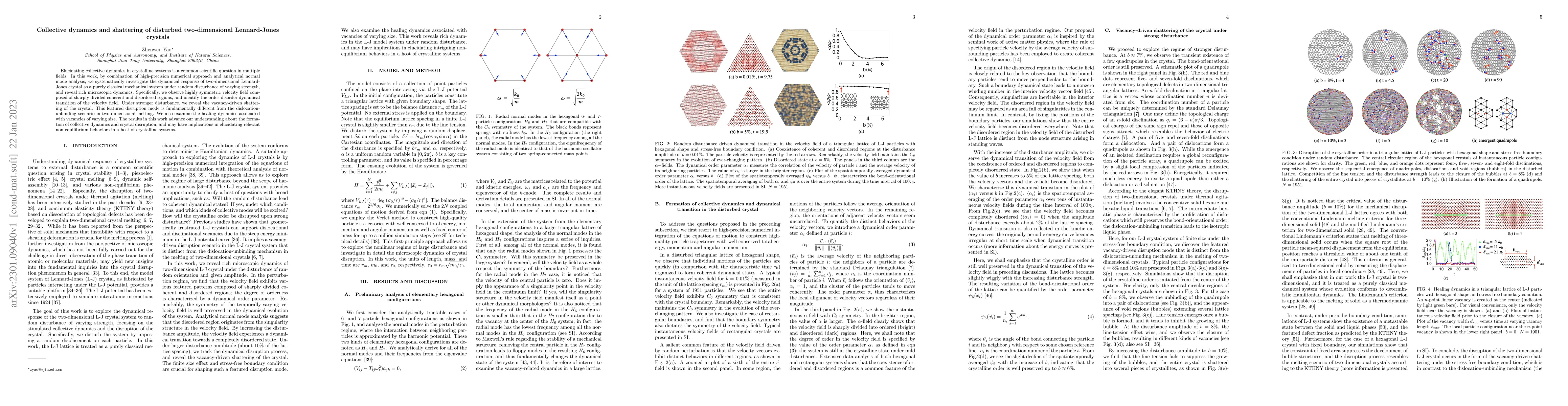 Thumbnail for Collective dynamics and shattering of disturbed two-dimensional
  Lennard-Jones crystals
