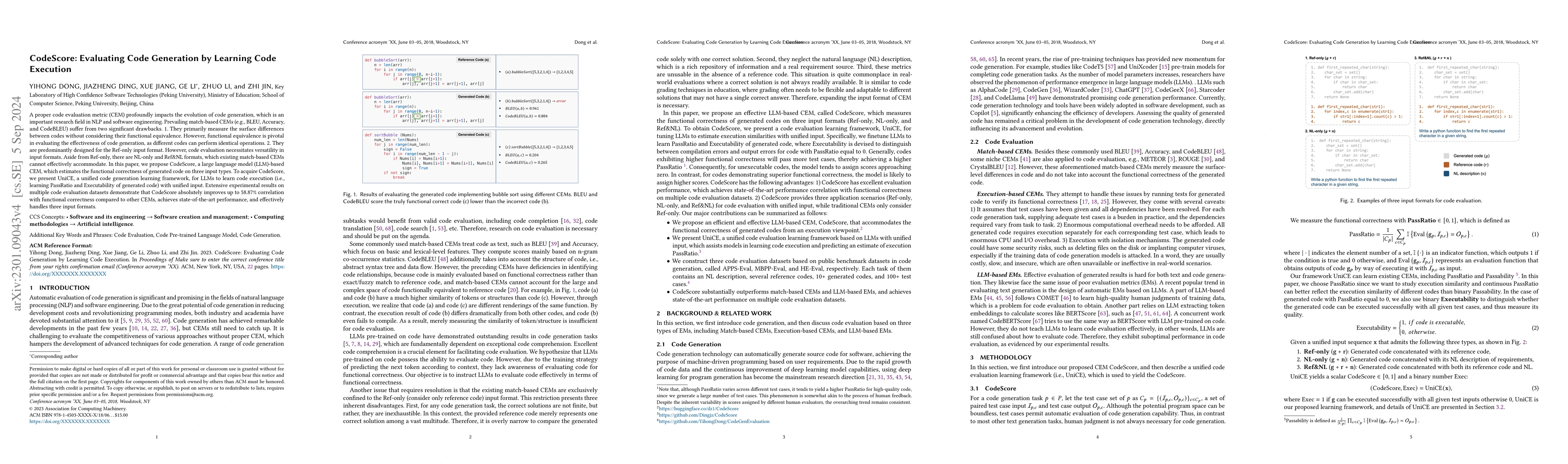 Thumbnail for CodeScore: Evaluating Code Generation by Learning Code Execution