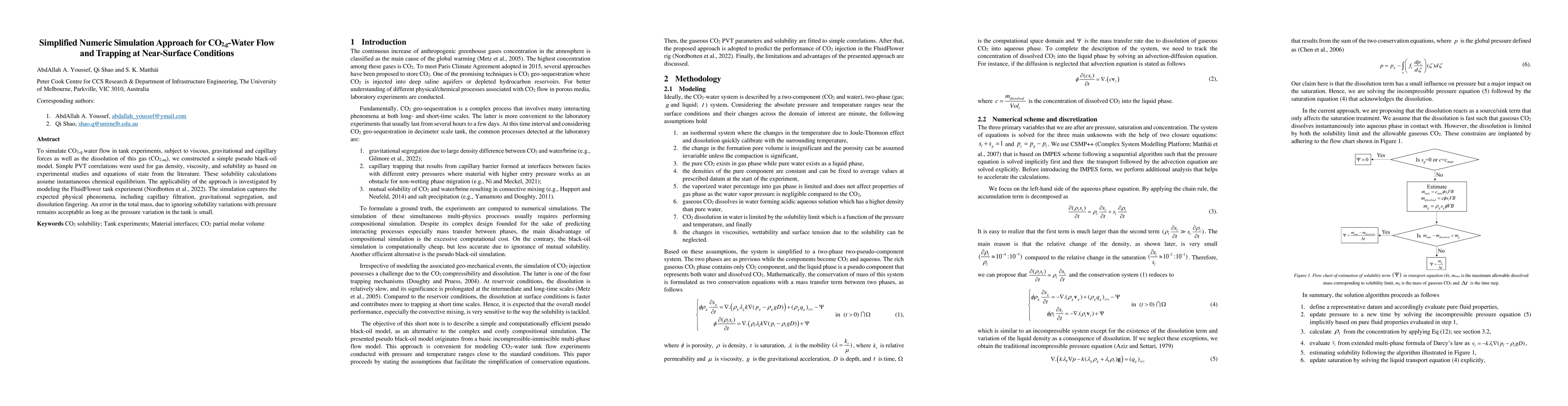 Thumbnail for Simplified Numeric Simulation Approach for CO$_{2,g}$-Water Flow and
  Trapping at Near-Surface Conditions