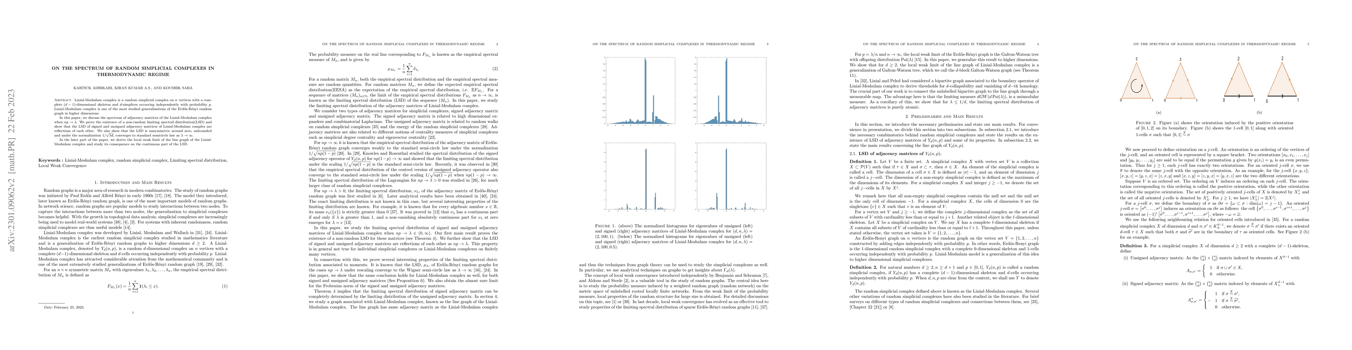 Thumbnail for On the spectrum of Random Simplicial Complexes in Thermodynamic Regime