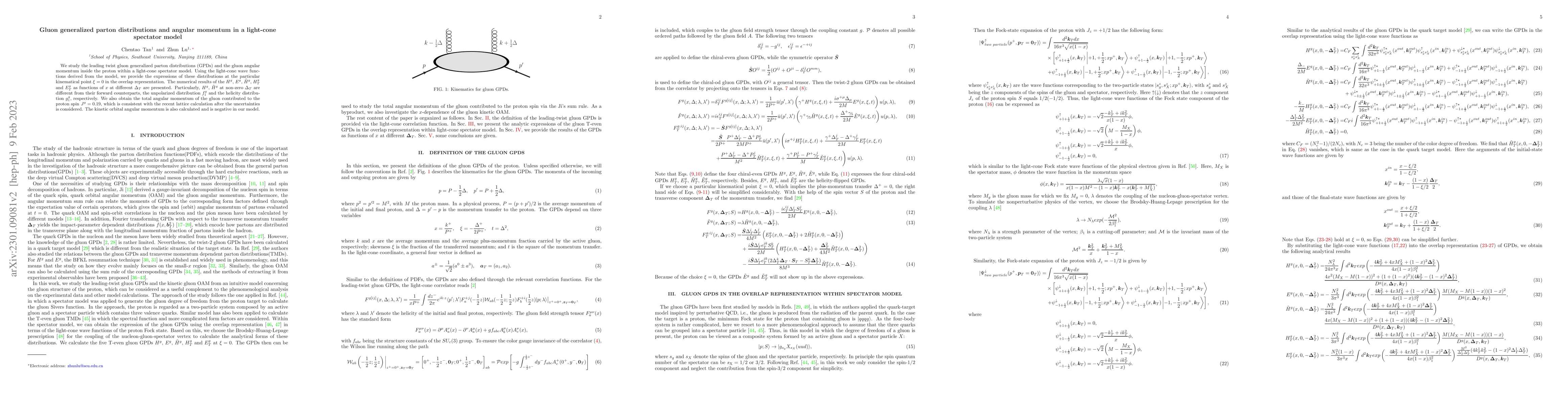 Thumbnail for Gluon generalized parton distributions and angular momentum in a
  light-cone spectator model