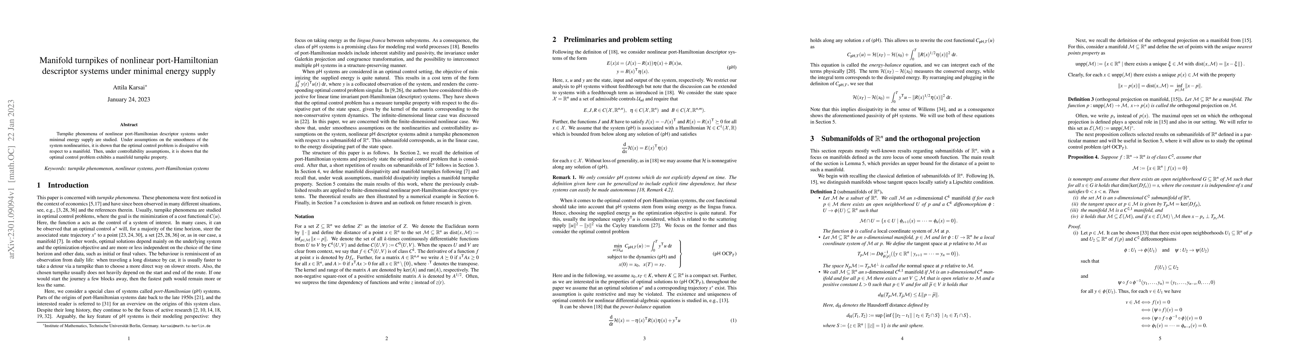 Thumbnail for Manifold turnpikes of nonlinear port-Hamiltonian descriptor systems
  under minimal energy supply